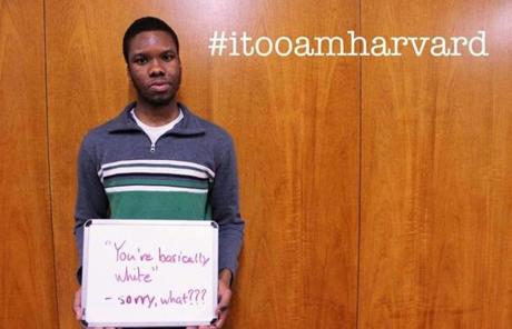 She interviewed more than 60 students for what ended up being the “I, Too, Am Harvard” project. 
